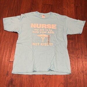 Brand New!! Large Light Blue NURSE Graphic T-Shirt